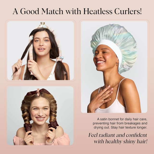 Detalle 2 de Kitsch XL Satin Bonnet for Sleeping 💇♀