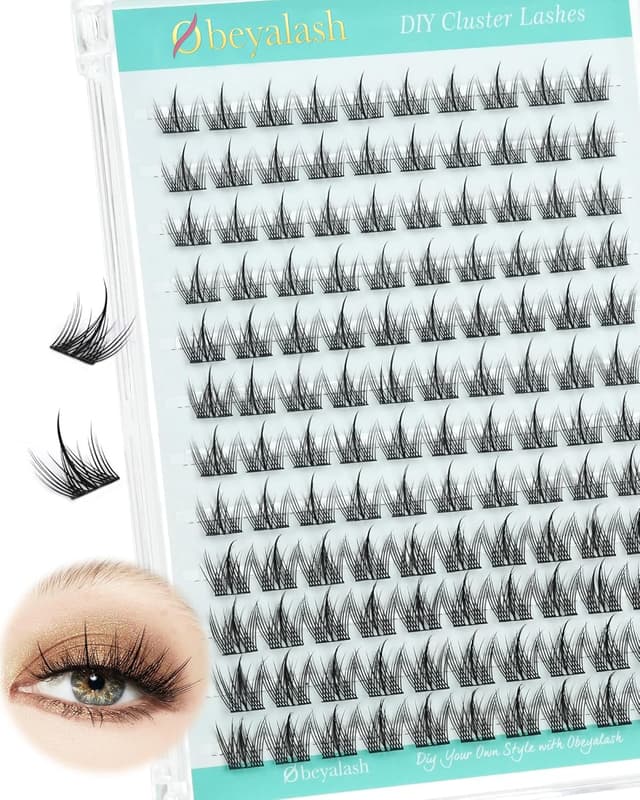 Detalle de Manga Lashes Wimpern-Extensions als Cluster (120 Stk.) – Spiky Anime Individual Eyelashes mit dünnem Band, 10–12 mm, Mix C-Curl (DIY)