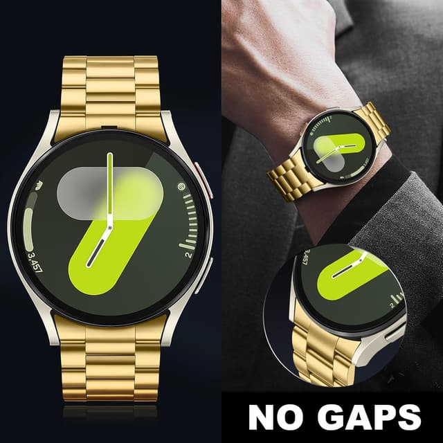 Detalle 2 de Suphart No-Gap Stainless Steel Metal Band for Samsung Galaxy Watch 7/6/5/4 (Gold, 44mm/40mm/47mm/43mm/45mm)