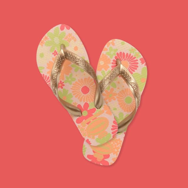 Detalle de Havaianas Kids Flores infradito per bambine con suola antiscivolo