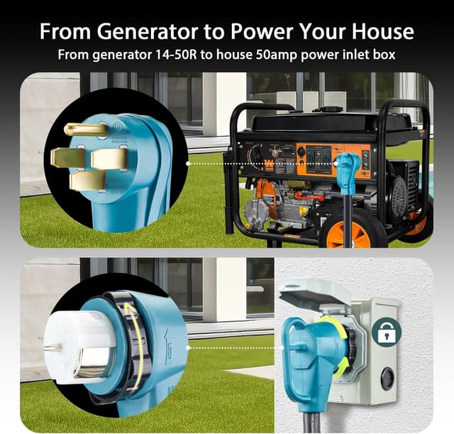 Thumbnail 2 de NEMA SS2-50P 50A Generator Extension Cord 15FT 🔌