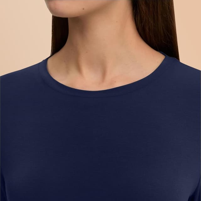 Detalle de LiKing Maglietta donna a maniche lunghe con scollo tondo in cotone (3 pack) 6151