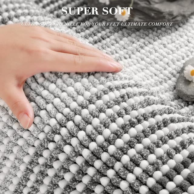 Detalle de BSICPRO chenille bath rug set, 2 piece