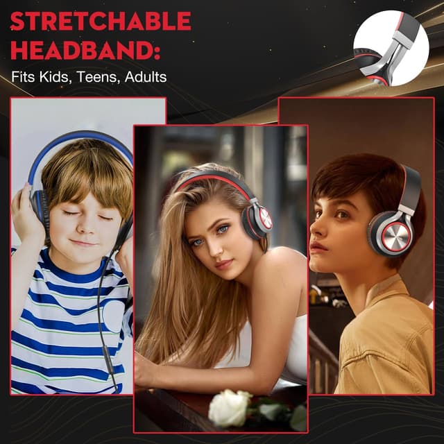 Detalle de Bywulanda USB‑C Over‑Ear Kopfhörer mit Mikrofon & Lautstärkeregler (kabelgebunden, faltbar)