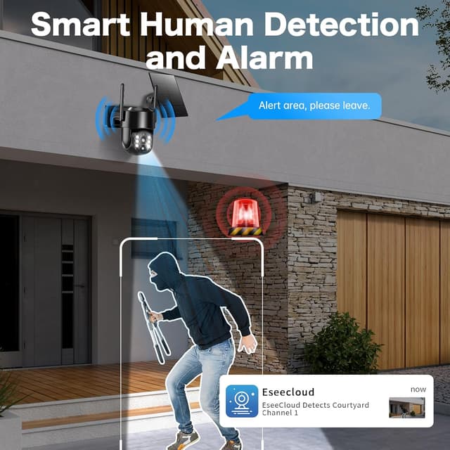 Thumbnail 6 de Wireless Solar Security Camera (5G/2.4G) with 2-Way Talk, Color Night Vision & Human Detection