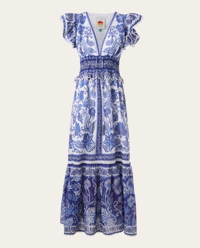 Imagen de FARM Rio Vestido midi Garden de algodón en OfertitasTOP