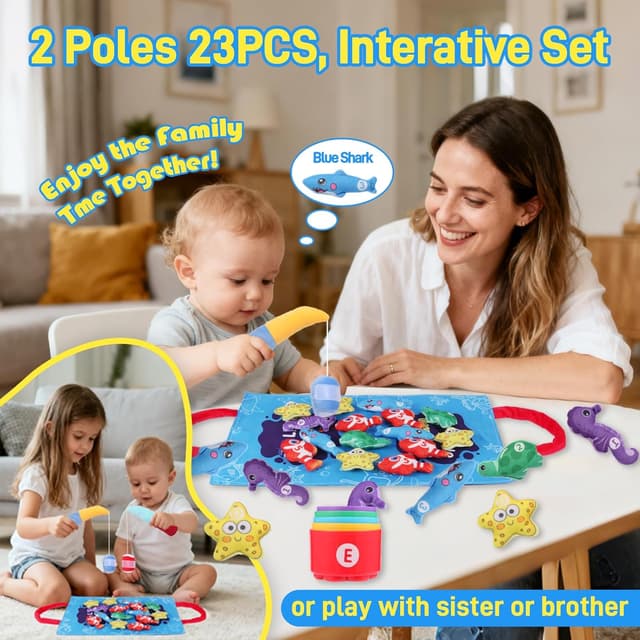 Thumbnail 1 de Montessori Toddler Fishing Game 23PCS 🎲