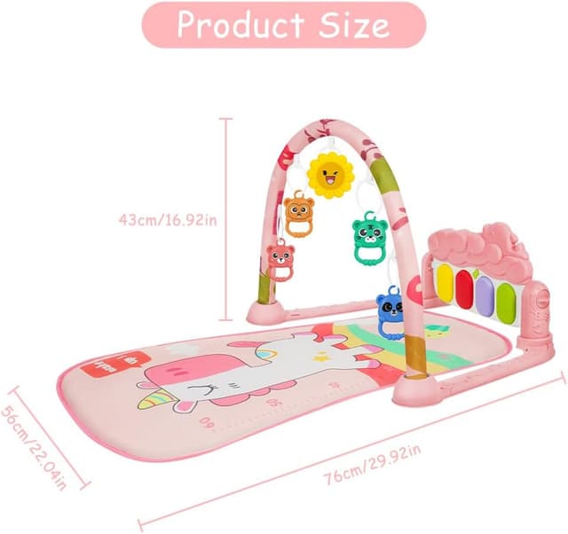 Detalle 2 de AOMIG Baby Play Mat Baby Piano Gym with Music and Lights (detachable activity toys)