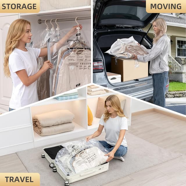 Thumbnail 6 de TAILI Vakuumbeutel für Kleidung hängend (4 Jumbo) mit Kleiderhaken – vakuumierbare Aufbewahrung für Jacken, Anzüge & Mäntel