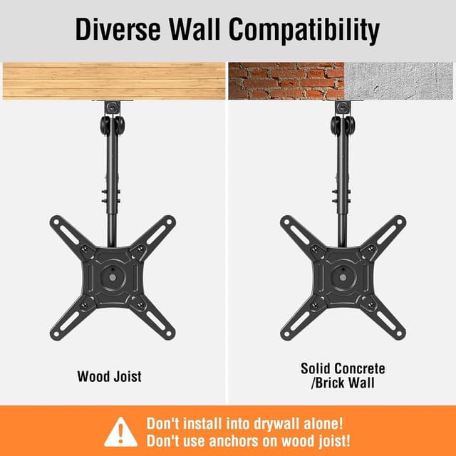 Thumbnail 6 de ELIVED YD3030 Flip Down Ceiling TV Mount (14–40 in) with 360° Swivel and Height Adjustment