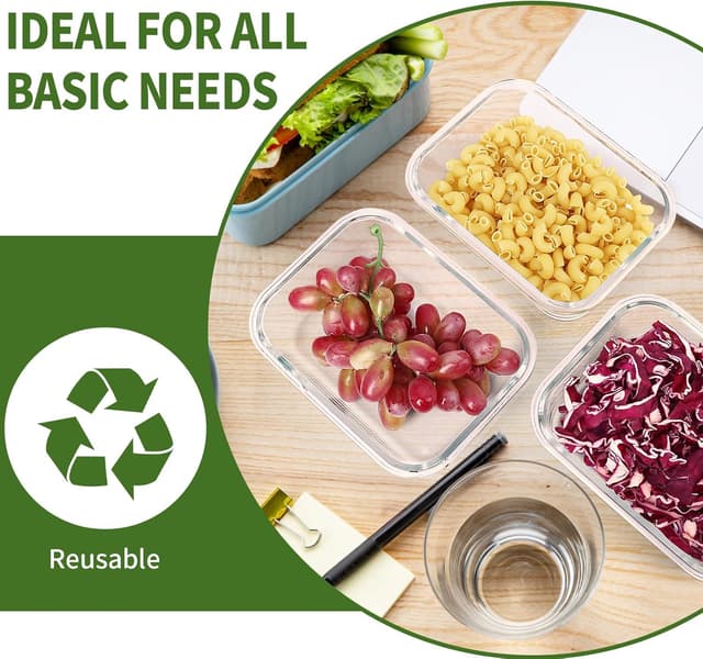 Thumbnail 6 de Skroam 36oz glass meal prep containers 5-pack 🍱