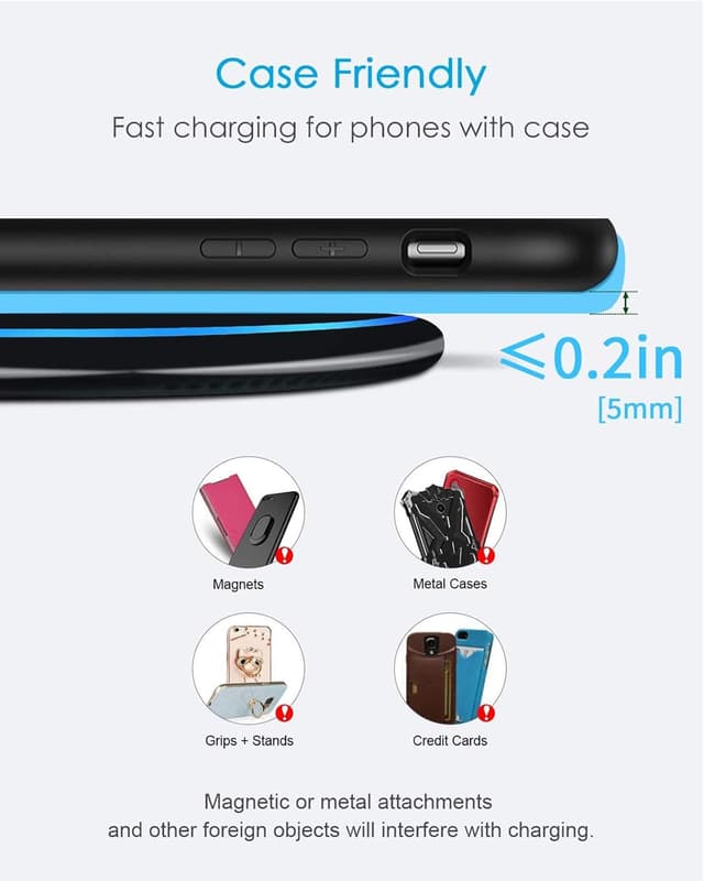 Detalle de NANAMI 10W Wireless Charging Pad for iPhone & Samsung (portable, non-slip base)