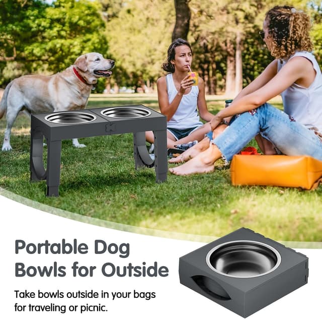 Thumbnail 6 de Aystkniet dog bowl stand, 5 height levels