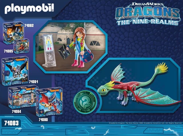 Detalle 2 de PLAYMOBIL DreamWorks Dragons 71083, Feathers y Alex 🐉 para +4 Años
