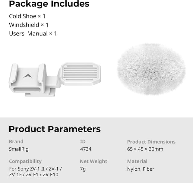 Thumbnail 5 de SMALLRIG 4734 Adattatore Cold Shoe per Sony ZV
