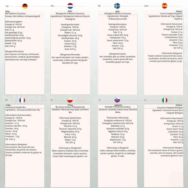 Thumbnail 1 de Wholefood Earth Organic Couscous Vollweizen 1 kg 🍚