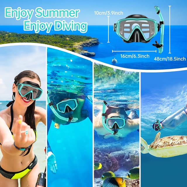 Thumbnail 6 de JEMULICE Schnorchelset für Erwachsene mit Tauchbrille und Dry-Schnorchel (Anti-Leck, Anti-Fog, gehärtetes Glas)