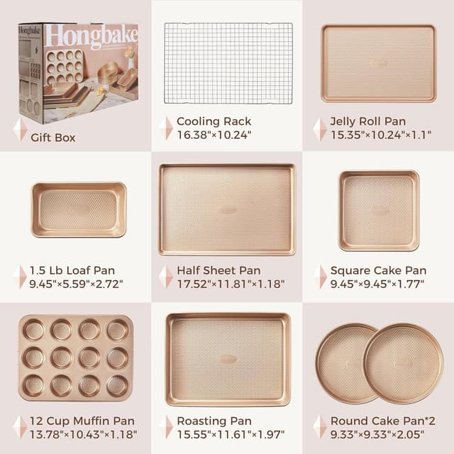 Thumbnail 5 de HONGBAKE 9-Piece Baking Pan Set 🧁
