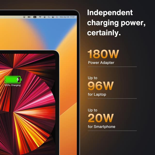 Detalle 2 de iVANKY 20-in-1 DisplayLink Docking Station für MacBook Pro (180W) – Triple 4K@60Hz, 2,5GbE & 3x HDMI