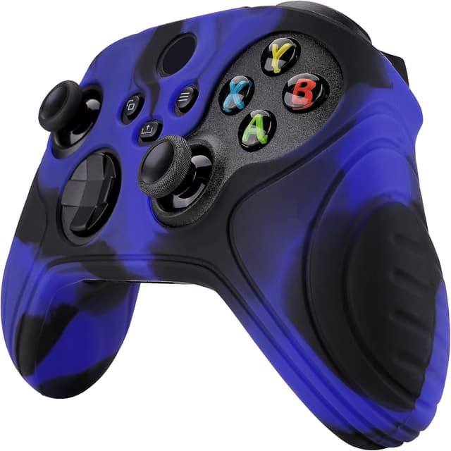 Detalle 2 de eXtremeRate PlayVital Samurai Edition anti-slip silicone grip skin for Xbox Series S/X controllers (blue & black)