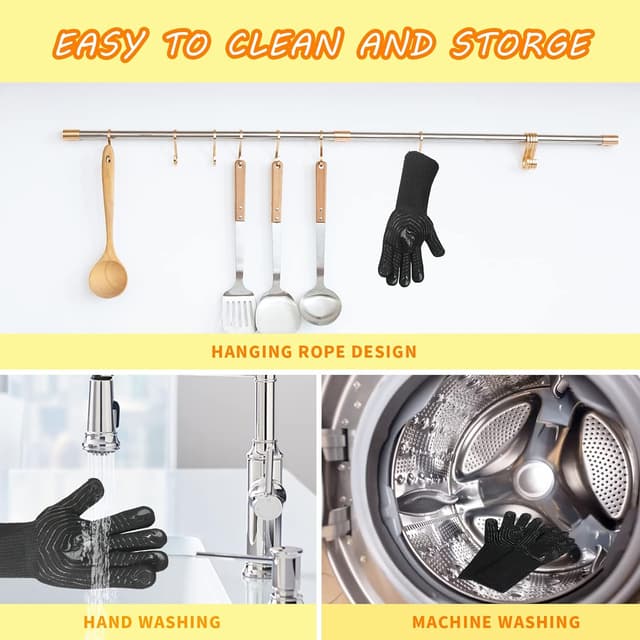 Detalle 2 de BBQ Gloves 1472°F heat resistant gloves