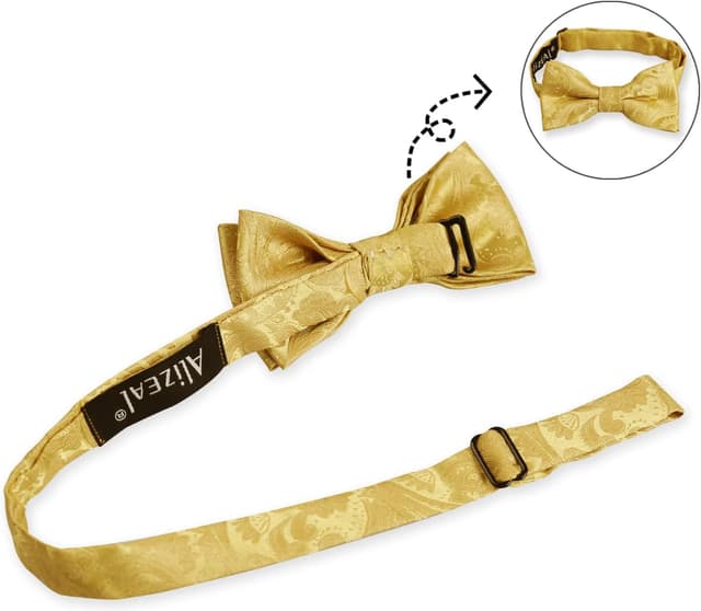 Detalle de Alizeal Boys Adjustable Floral Paisley Pre-tied Bow Tie & Y Shape Braces Set