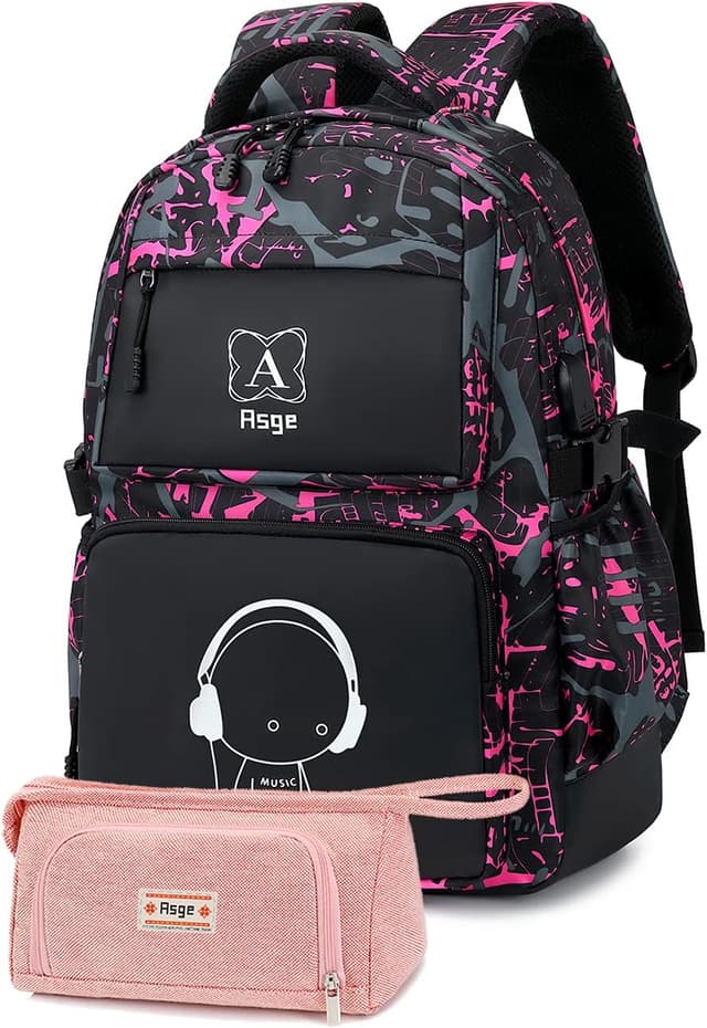 Thumbnail 6 de Asge Rucksack Schulrucksack Teenager wasserdicht
