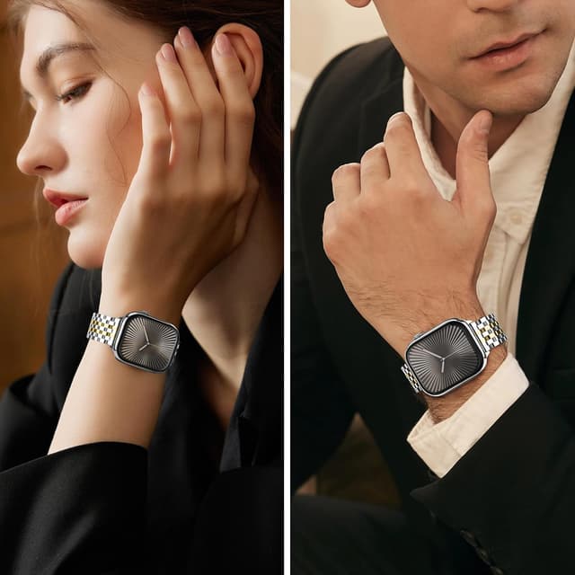 Thumbnail 6 de Tasikar stainless steel metal watch strap (Silver-Gold) for Apple Watch 42mm/41mm/40mm/38mm