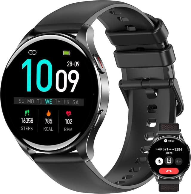 Detalle de IOWODO Smartwatch Uomo Donna con schermo AMOLED da 1,43", chiamate Bluetooth e tracking salute