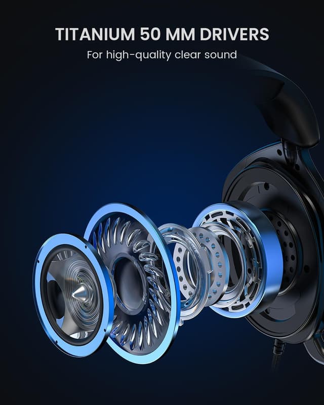 Thumbnail 2 de JIMYIU Cuffie Gaming cablate + microfono, con cancellazione rumore (jack 3.5 mm) per PS4/PS5, PC e altro