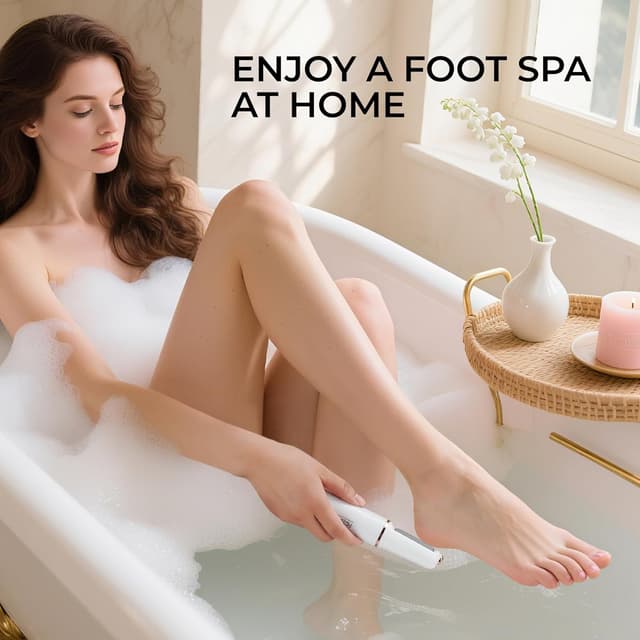 Detalle de BarberBoss QR-5101 : râpe électrique rechargeable pour les pieds, kit de pédicure avec rouleaux fins et épais