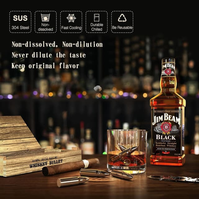 Thumbnail 4 de Bullet Eiswürfel Edelstahl 8 Stück 🍷