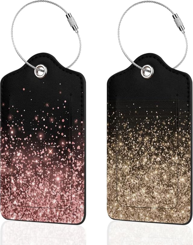 Imagen de 2 Pack Luggage Tags for Suitcase Glitter en OfertitasTOP