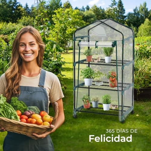 Thumbnail 7 de tectake® Invernadero Exterior en Acero con Ruedas 🌱