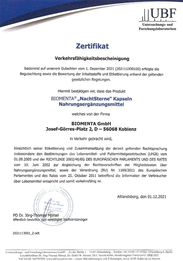 Thumbnail 4 de BIOMENTA NachtSterne 120 Kapseln 💊