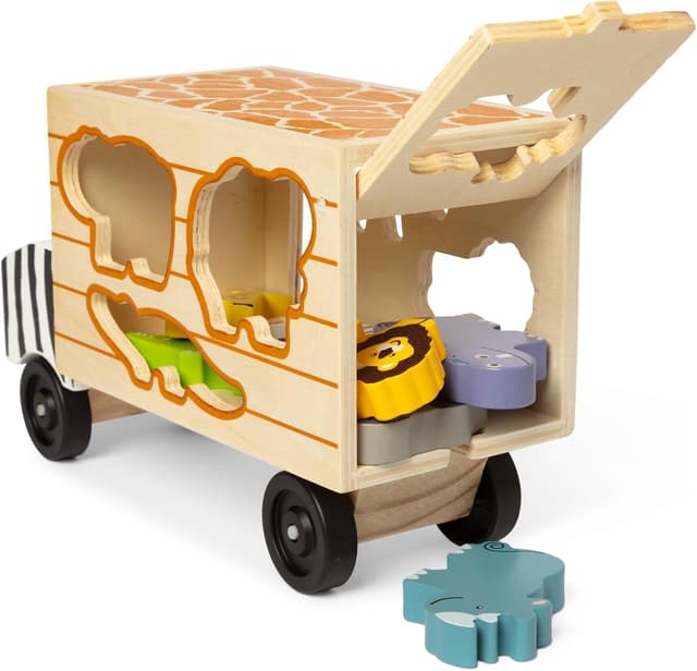 Detalle 2 de Melissa & Doug Safari-Laster zum Formen sortieren (10-teiliges Holz-Lernspielzeug) ab 2 Jahren