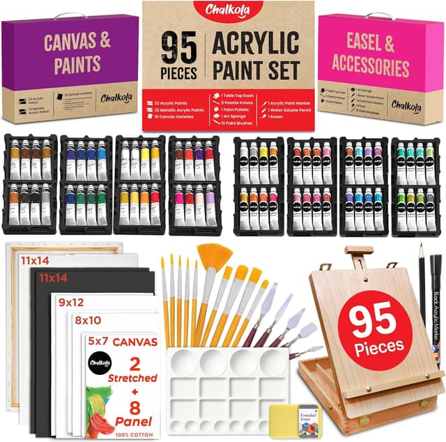 Detalle de Chalkola Acrylic Painting Kit, 95-piece