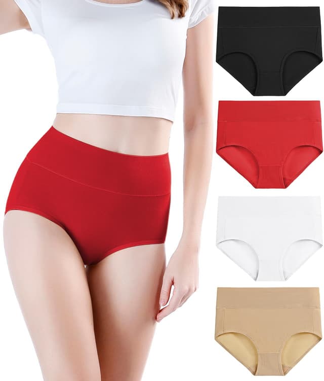 Thumbnail 6 de wirarpa Damen Slips mit hoher Taille aus Baumwolle – 4er Pack (Stay-Put High Waist)