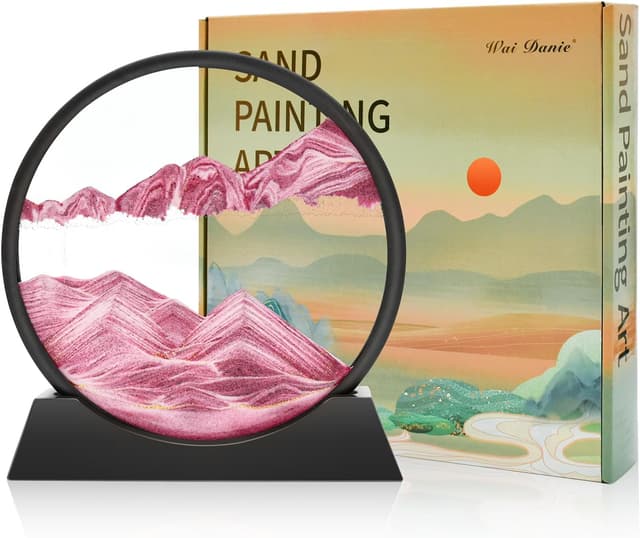 Detalle de Wai Danie Pittura di Sabbia che Scorre Quadro Sabbia Movimento 3D Hourglass Deep Sea Sandscape da 7”