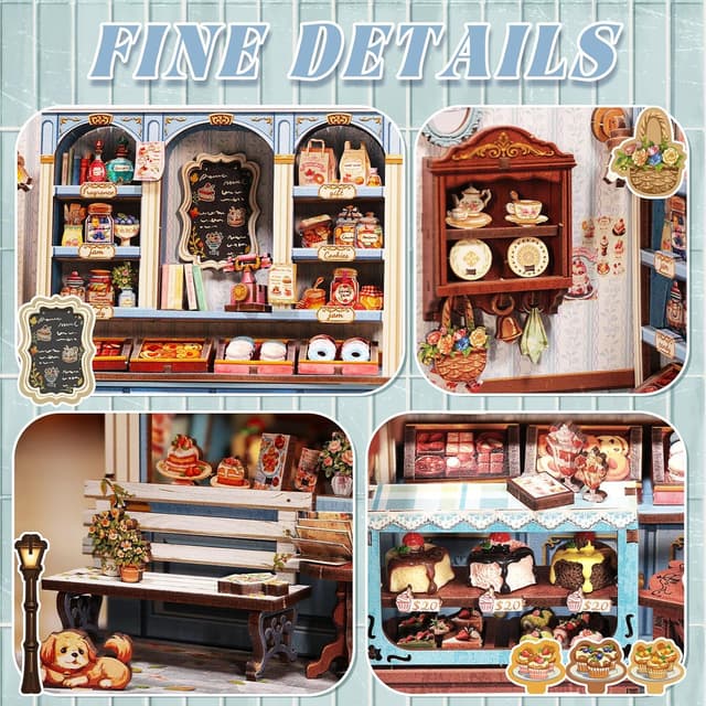 Thumbnail 6 de Fsolis Book Nook Kit DIY Miniature House (Sweet Marie) — 3D Wooden Puzzle Diorama for Adults