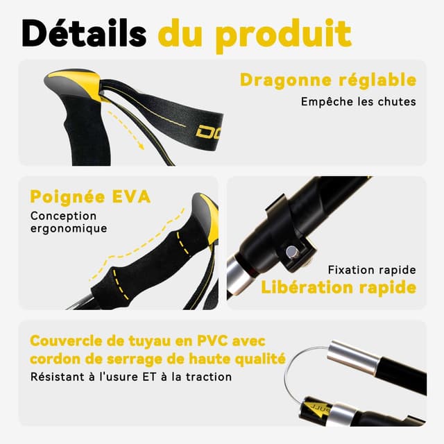 Thumbnail 4 de DOBESTS Bâtons de Randonnée Pliables