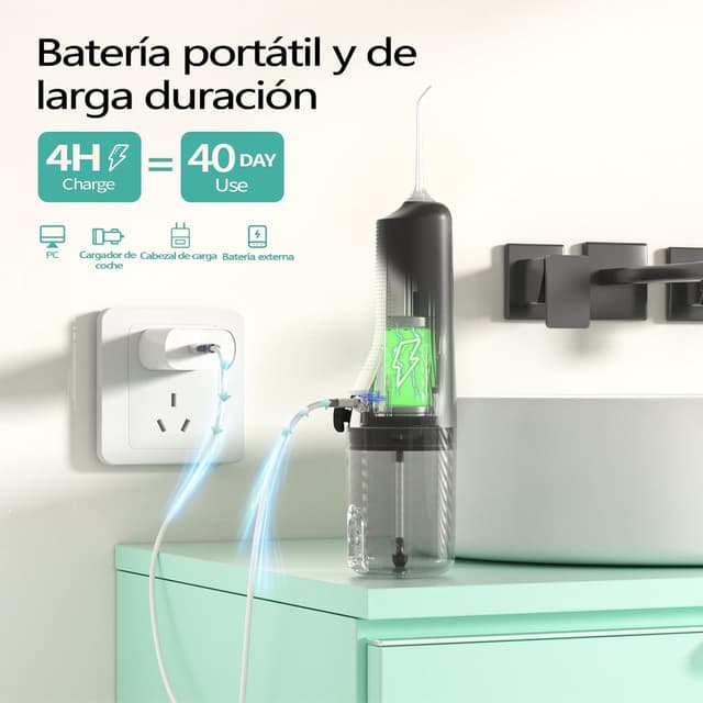 Thumbnail 5 de OasiSmile Irrigador bucal portátil 5 boquillas