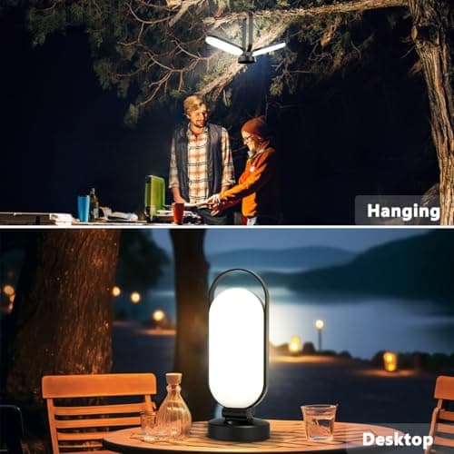 Detalle de Hapfish Luz Camping Recargable 5000mAh: lámpara solar plegable LED sin cable para tienda y emergencias