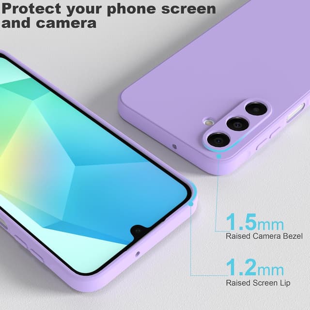 Detalle de THIYUFUNS Hülle für Samsung Galaxy A16 5G/4G (6,7") – TPU Case mit 2 Schutzfolien & Silikon-Handseil, lila