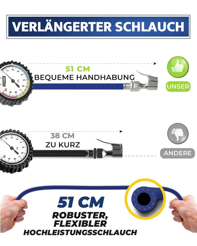 Thumbnail 4 de GERCHWAY Reifenfüller mit Manometer 0,5–10 bar