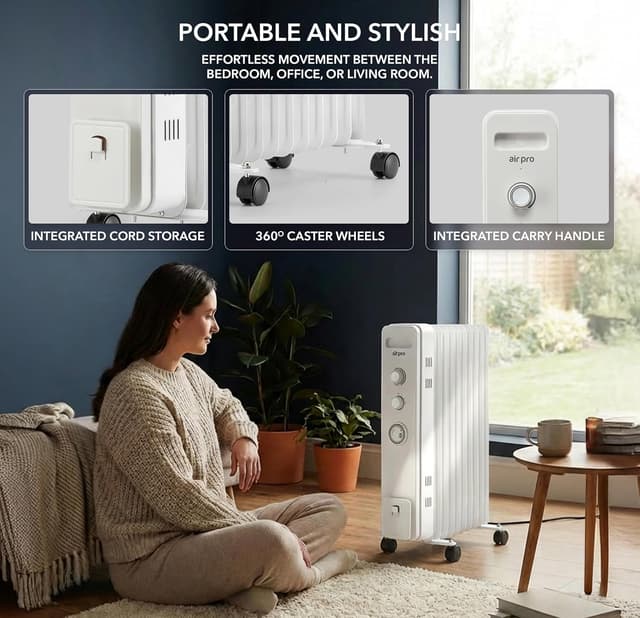 Thumbnail 6 de Air Pro Oil Filled Radiator 2500W Heater