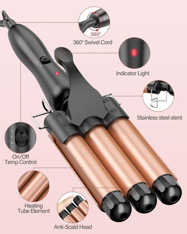 Thumbnail 6 de BESTOPE RAY 25mm 3‑Barrel Hair Waver