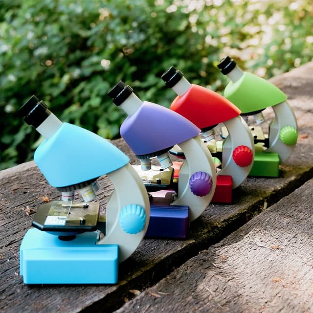 Detalle de Bresser Junior Kinder Mikroskop 40x–640x mit LED, Zoom-Okular und Smartphonehalter (ab 8 Jahren) – Urzeitkrebse-Set