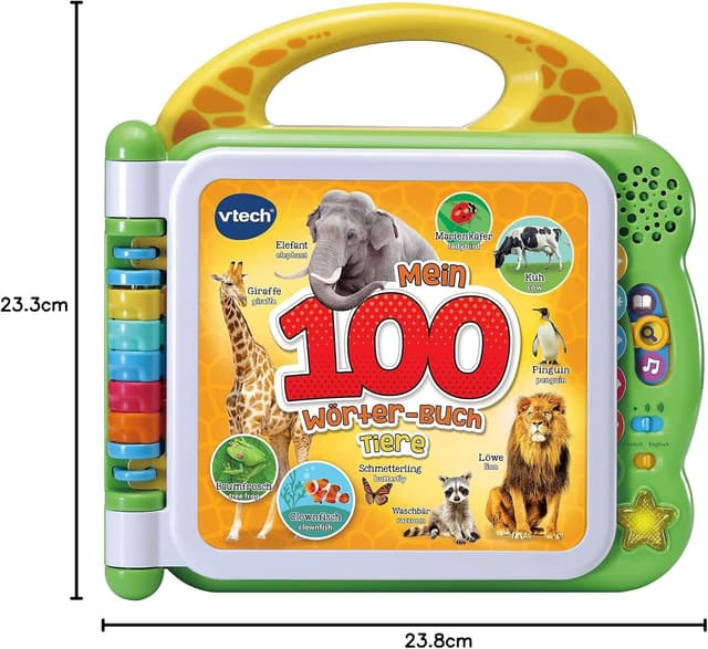 Detalle 2 de Vtech Baby Mein 100-Wörter-Buch Tiere (80-609544) – interaktives Bildwörterbuch für erste Tierwörter