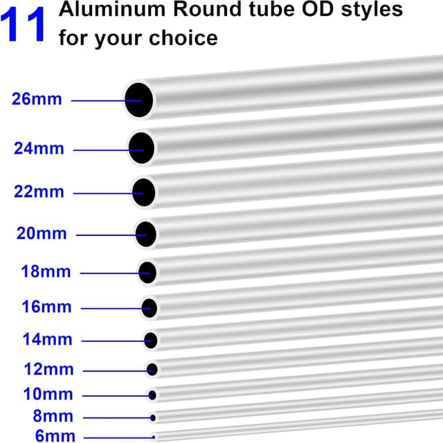 Thumbnail 2 de 6063 Aluminium Rundrohr 20x16 mm